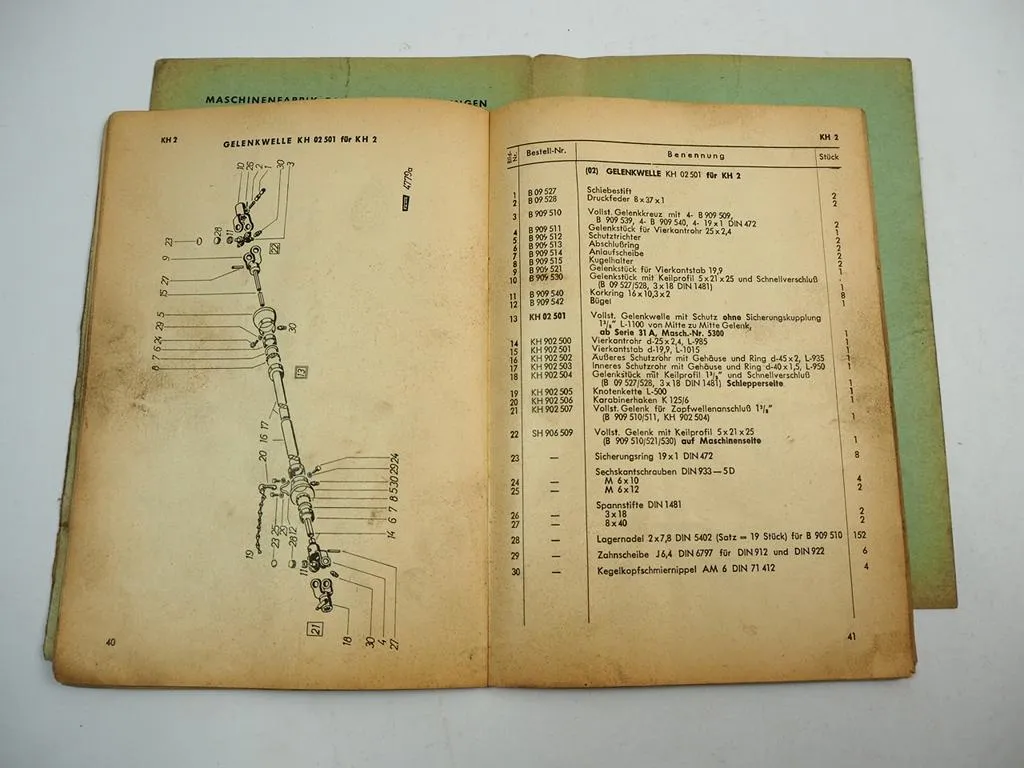 Fahr KH2 KH4 KH6 Kreiselheuer Serie 32A Betriebsanleitung Ersatzteilliste 1963