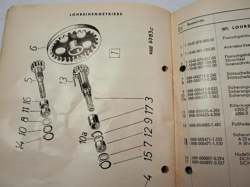 Fahr KH2 KH4 KH6 Kreiselheuer Serie 62A Betriebsanleitung Ersatzteilliste 1966