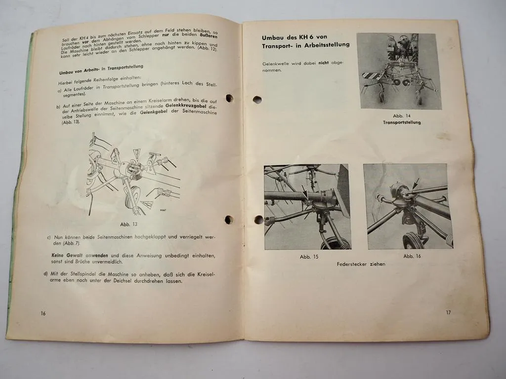 Fahr KH2 KH4 KH6 Kreiselheuer Serie 62A Betriebsanleitung Ersatzteilliste 1966