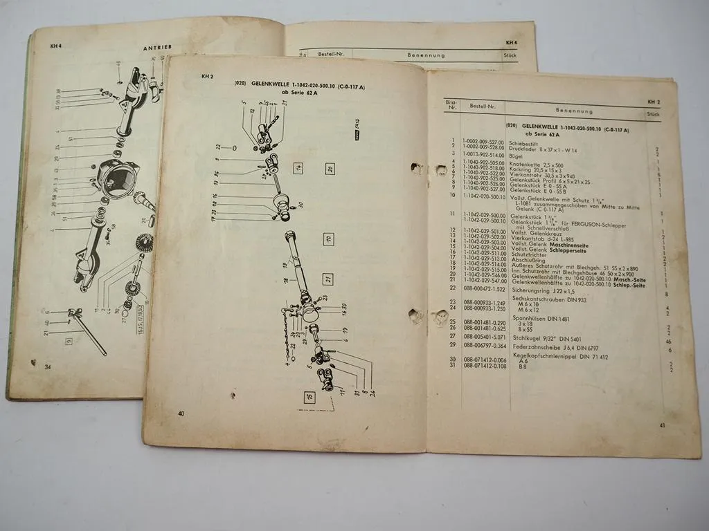 Fahr KH2 KH4 KH6 Kreiselheuer Serie 62A Betriebsanleitung Ersatzteilliste 1967