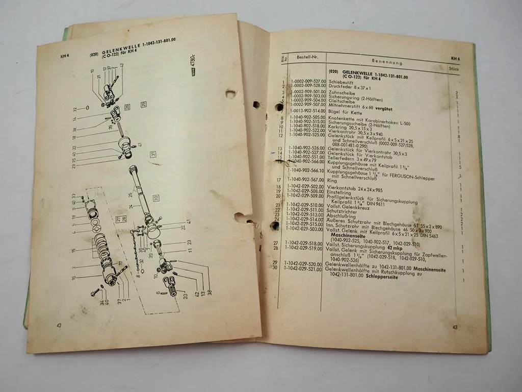Fahr KH2 KH4 KH6 Kreiselheuer Serie 62A Betriebsanleitung Ersatzteilliste 1968
