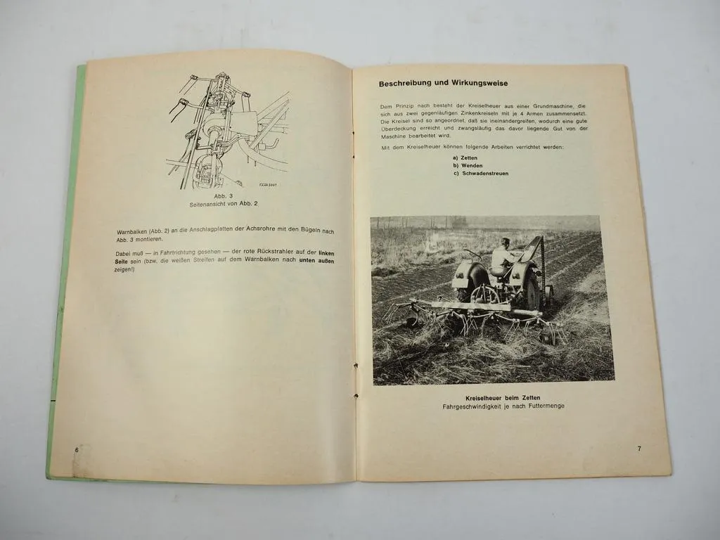 Fahr KH2 KH4 Kreiselheuer Dreipunkt Betriebsanleitung Ersatzteilliste 1968
