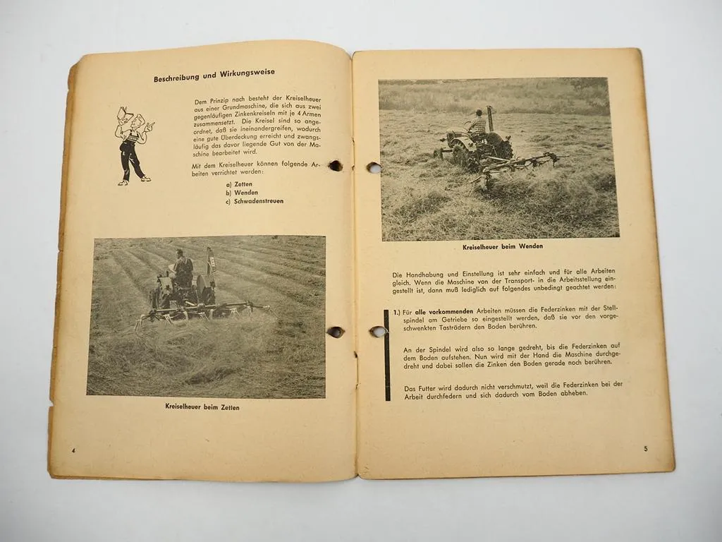 Fahr KH4 Kreiselheuer Betriebsanleitung Ersatzteilliste 1962