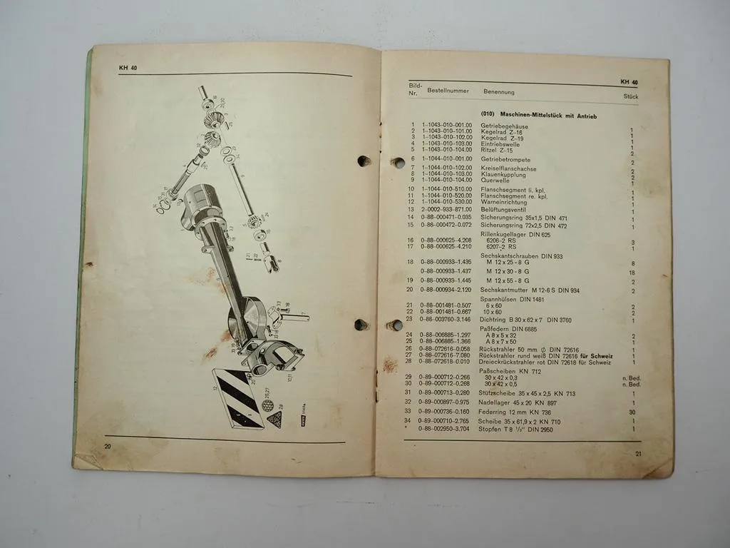 Fahr KH40 KH40D Kreiselheuer Betriebsanleitung Ersatzteilliste 1968