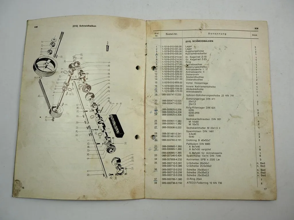 Fahr KM Kreiselmäher Betriebsanleitung Ersatzteilliste 1966