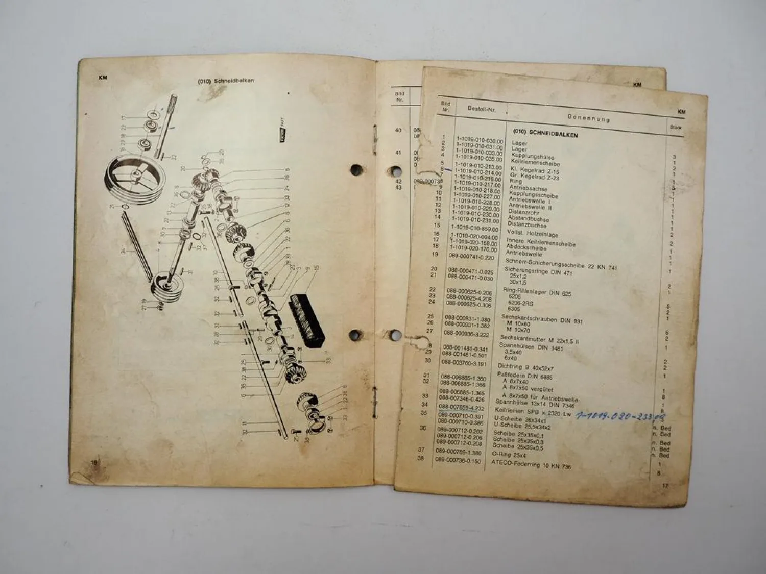 Fahr KM Kreiselmäher Betriebsanleitung Ersatzteilliste 1966
