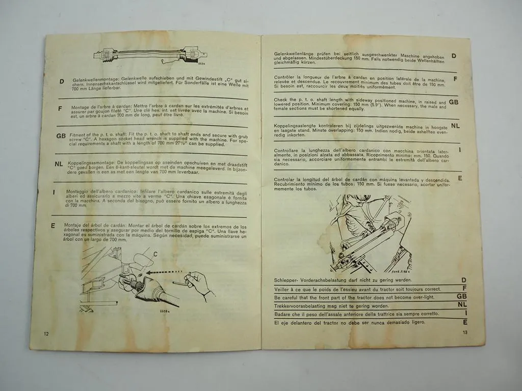 Fahr KM20 KM22 Kreiselmäher Betriebsanleitung Bedienungsanleitung 1975