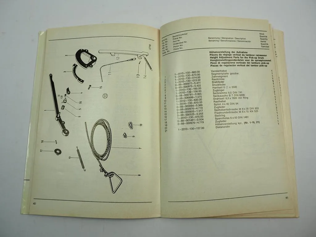Fahr Köla Rivale 40 50 Ersatzteilliste Parts List 1973