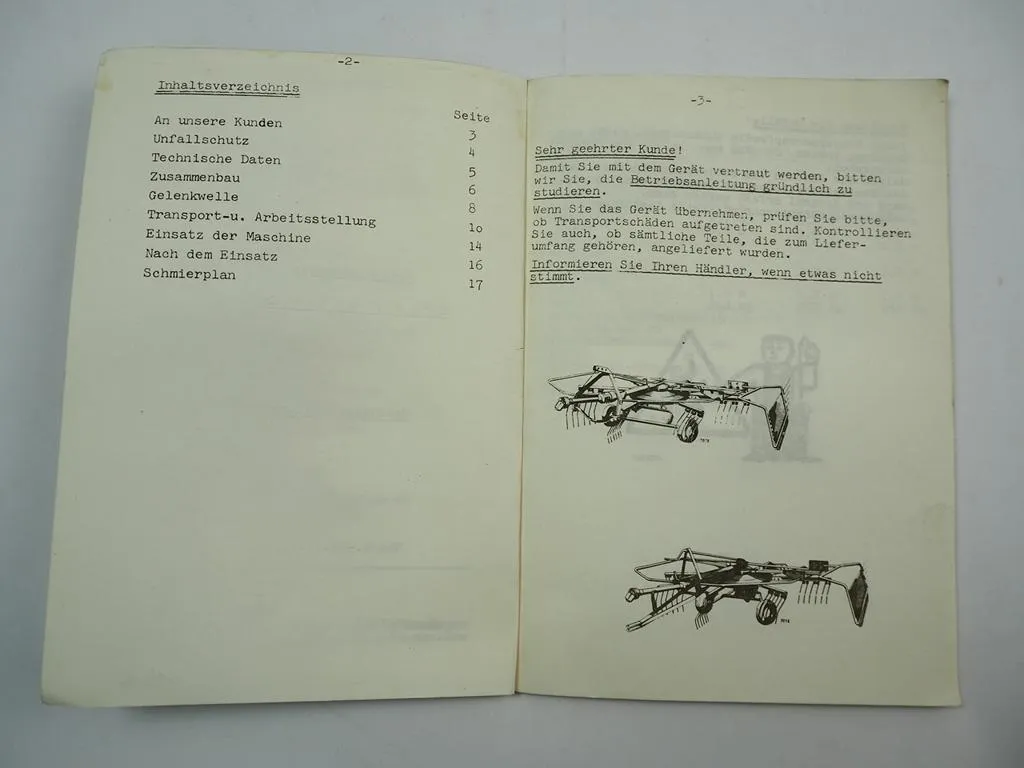 Fahr KS60D KS80 KS80D Kreiselschwader Betriebsanleitung 1971