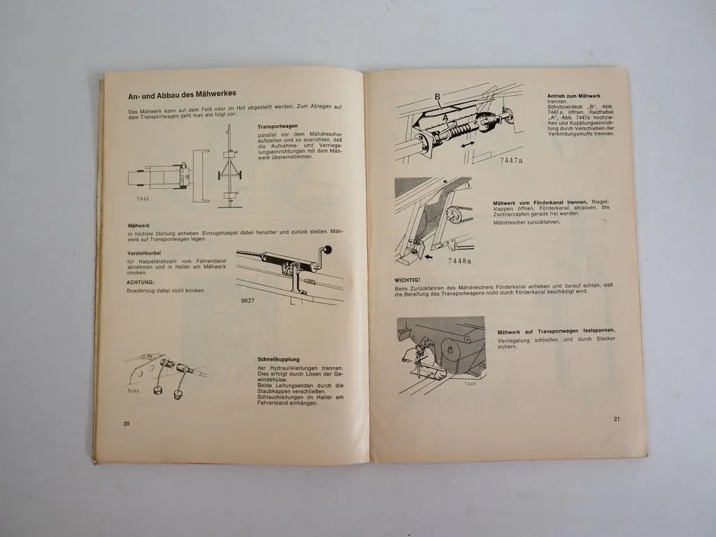 Fahr M 1102 1202 Mähdrescher Betriebsanleitung Bedienungsanweisung 1977