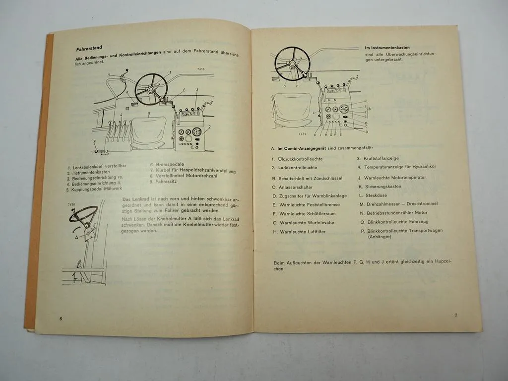 Fahr M1600 Hydromat Mähdrescher Betriebsanleitung Bedienungsanleitung 1973