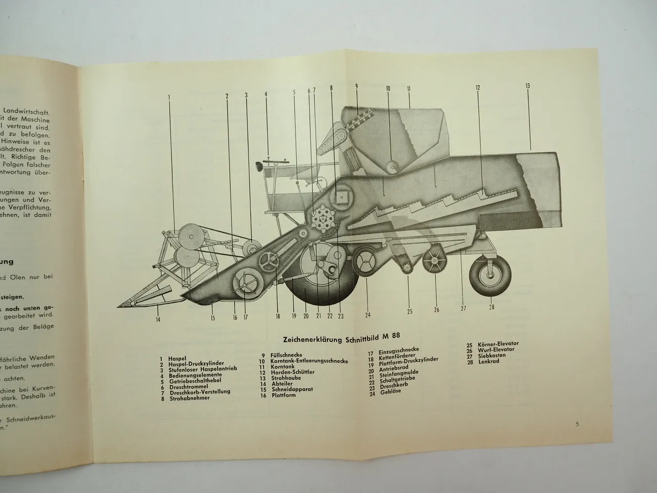 Fahr M88 Mähdrescher Betriebsanleitung Bedienungsanleitung 1965