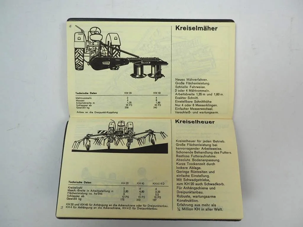 Fahr Taschenkalender 1968 mit Produktprogramm Landmaschinen