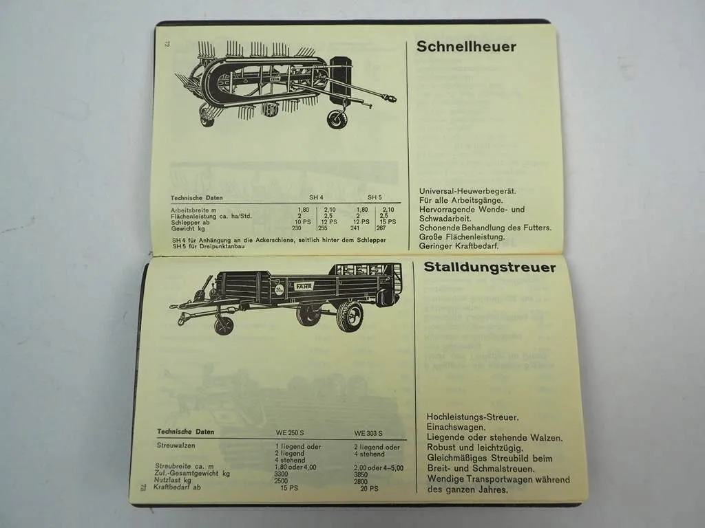Fahr Taschenkalender 1968 mit Produktprogramm Landmaschinen