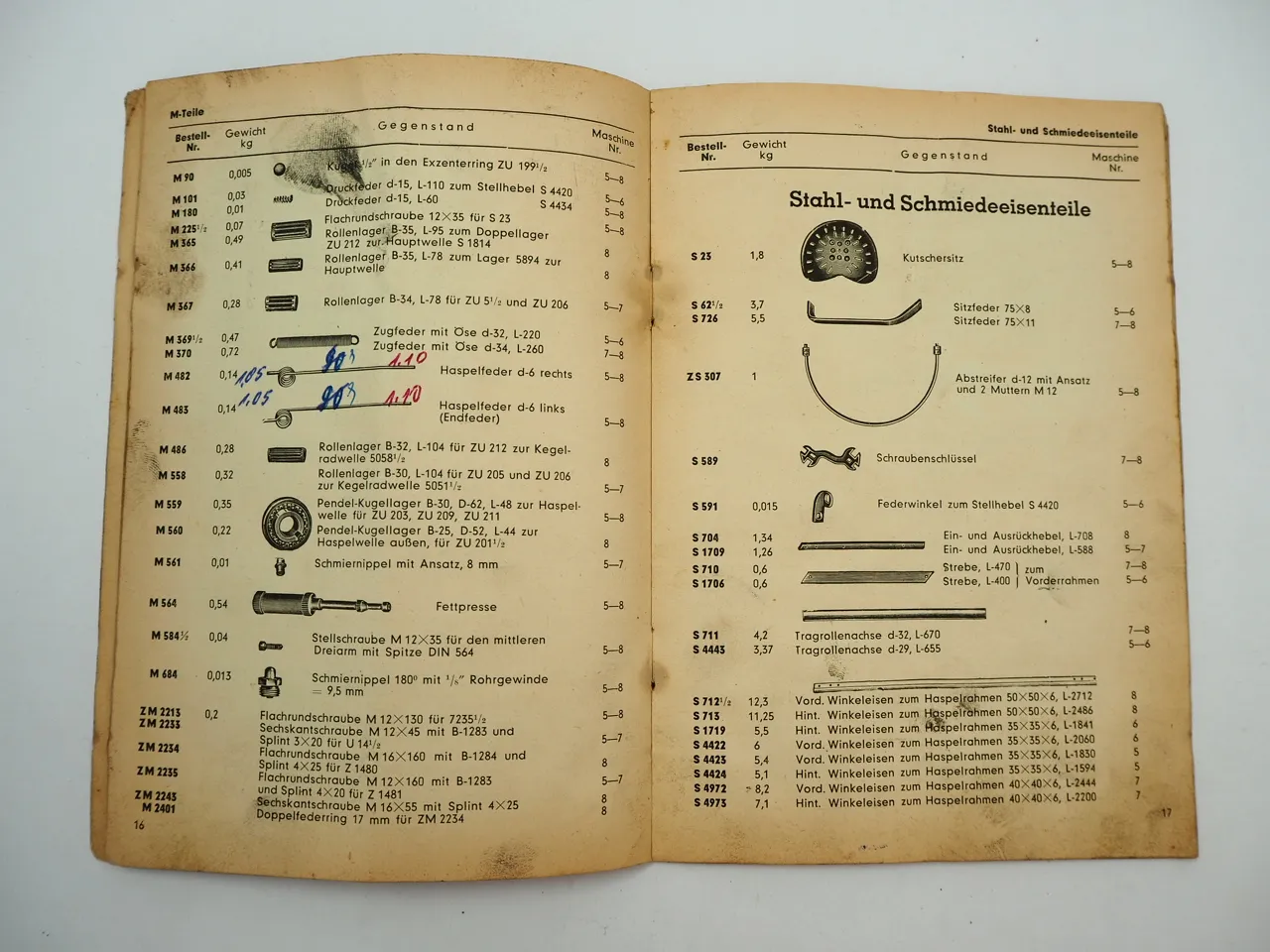 Fahr U 5 6 7 8 Wenderrechen Heuwender Betriebsanleitung Ersatzteilliste 1950er J.