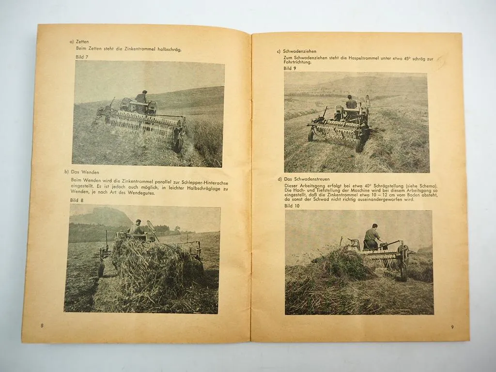 Fahr ZWR Rechen Zapfwellen Wenderrechen Betriebsanleitung Ersatzteilliste 1960