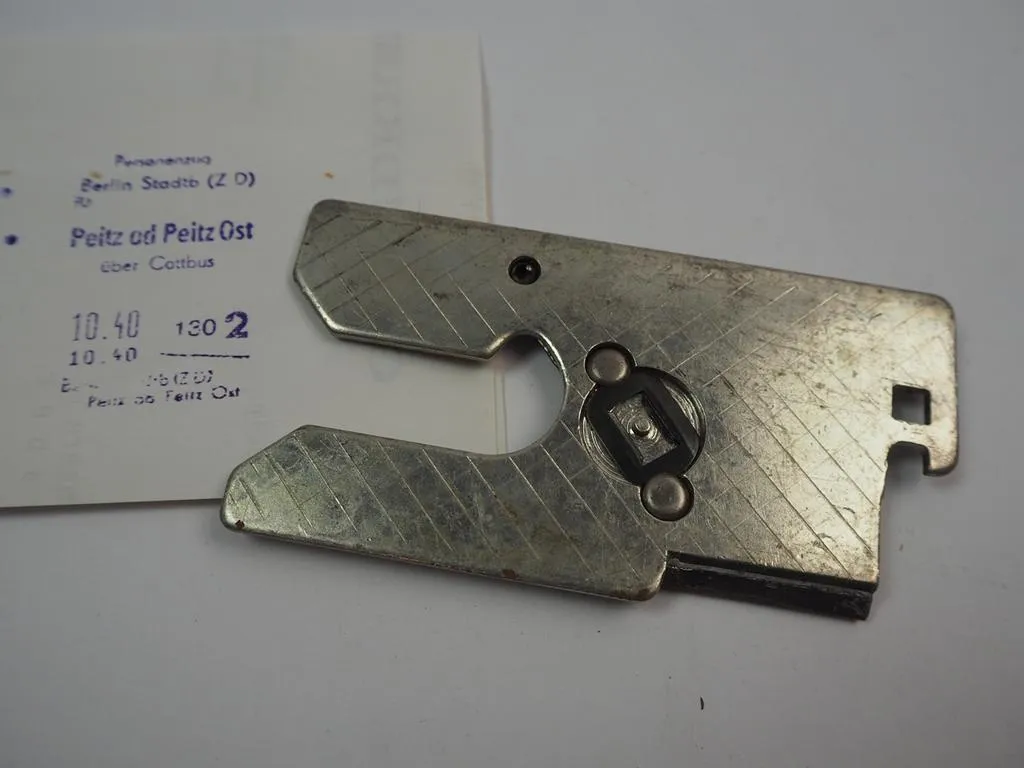 Fahrkarte Klischee Druckplatte Personenzug Berlin - Peitz o Peitz Ost üb Cottbus