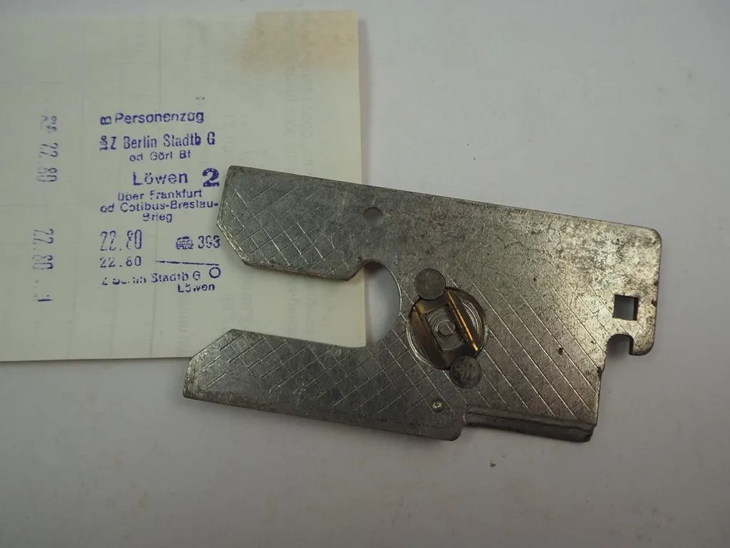 Fahrkarte Klischee Druckplatte Zug Berlin - Löwen Frankfurt Cottbus Brieg Polen