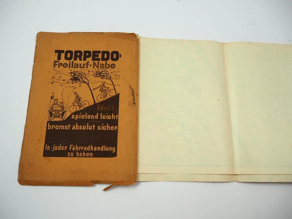 Fahrrad Karte von München u Umgebung mit Radfahrwegen 1910/20 DTC eV