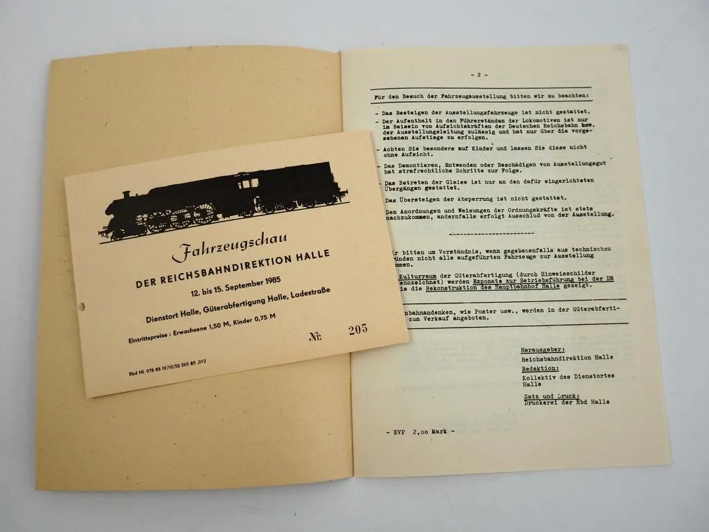 Fahrzeugausstellung Reichsbahndirektion Halle 1985