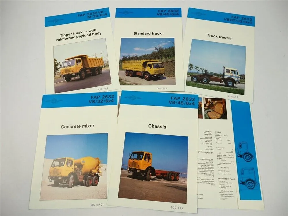 FAP Famos 2632 LKW Truck Tipper Prospekt Brochure 1986 Beograd Jugoslawien