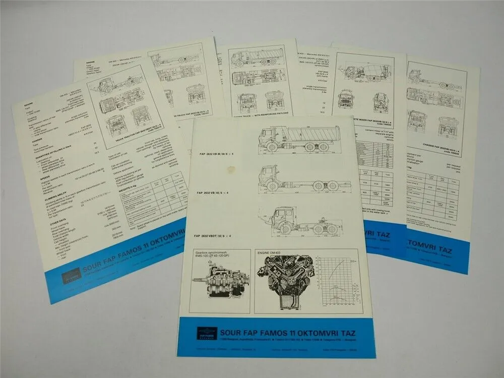 FAP Famos 2632 LKW Truck Tipper Prospekt Brochure 1986 Beograd Jugoslawien