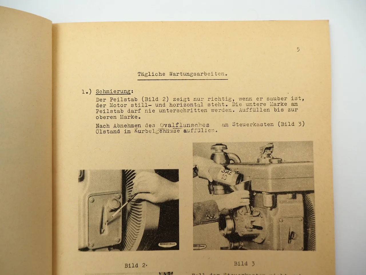 Farymann Diesel Motor liegende Bauart Viertakt Betriebsanleitung Wartung ca.1950
