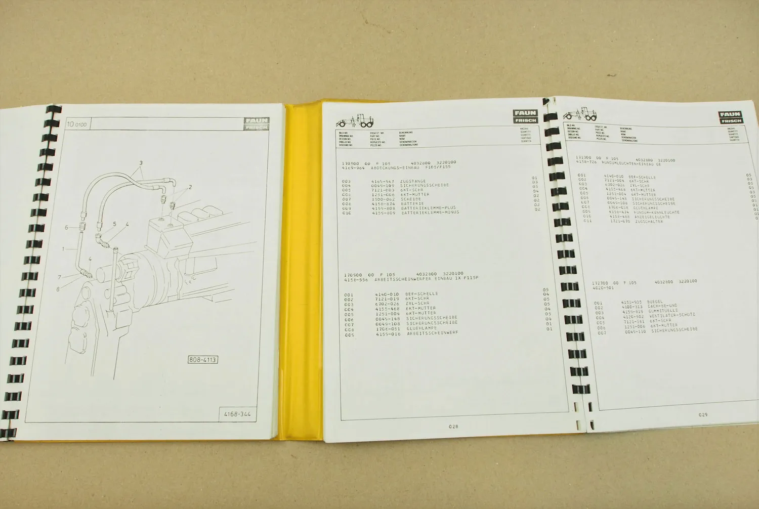 Faun F105 Grader Ersatzteilliste Parts List Pieces rechange ca 1979