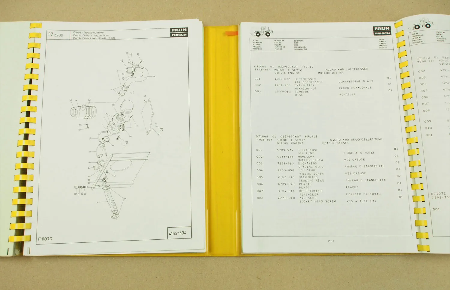 Faun F1110C Radlader Ersatzteilliste Teilekatalog Parts List Pieces rechange 82
