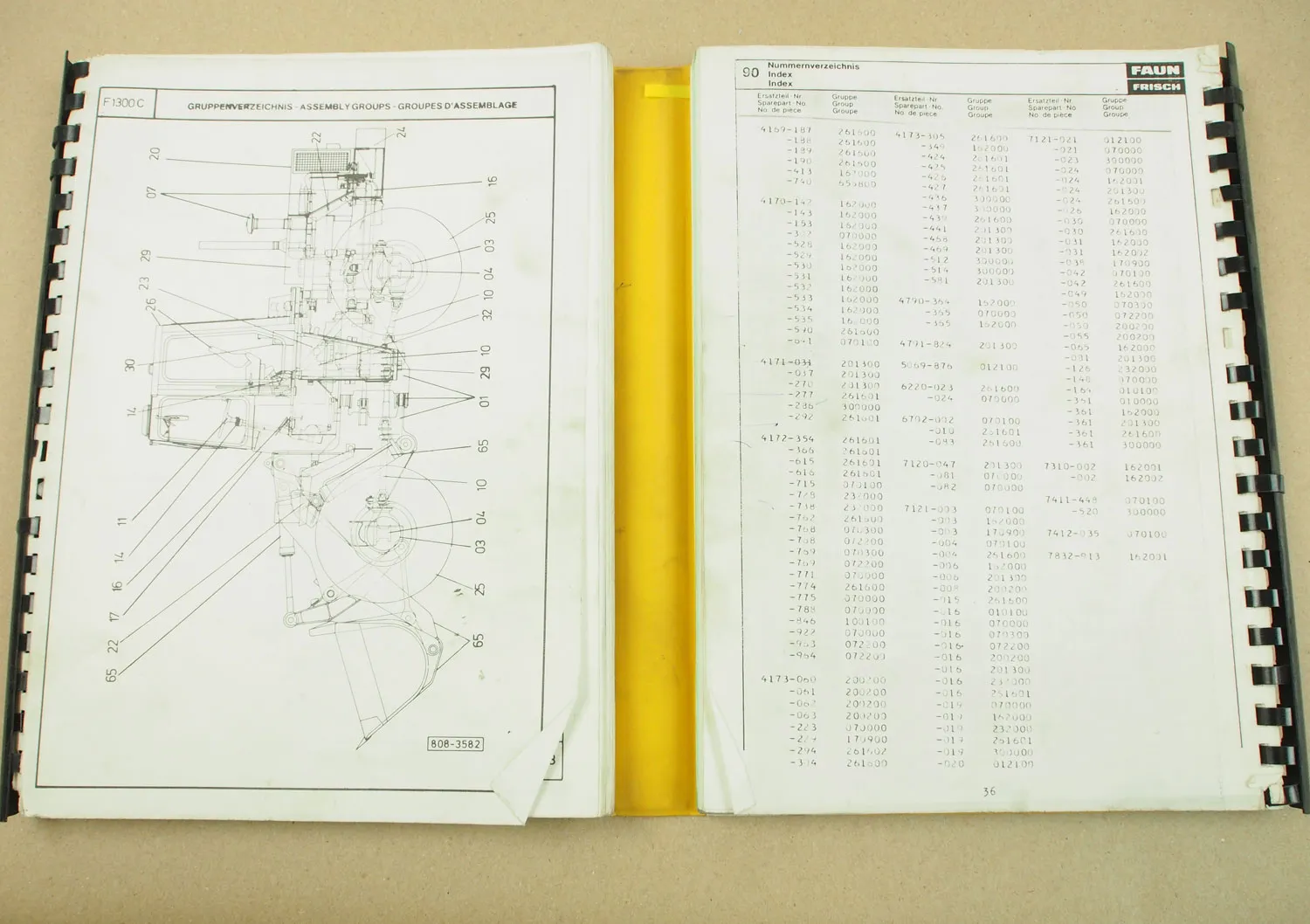 Faun F1300C Radlader Ersatzteilliste Teilekatalog Parts List Pieces rechange