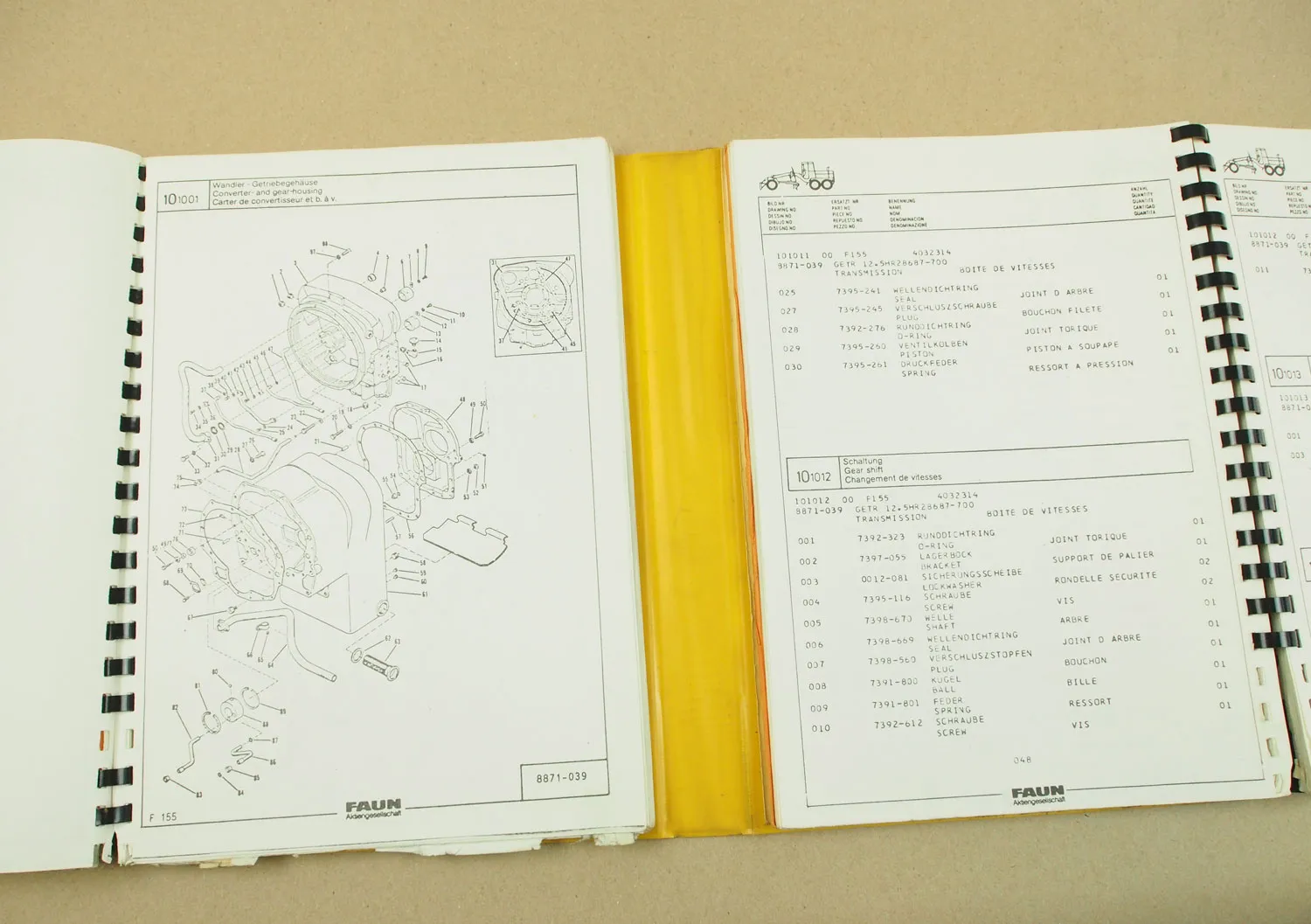 Faun F155 Grader Ersatzteilliste Ersatzteilkatalog Parts List Pieces de rechange