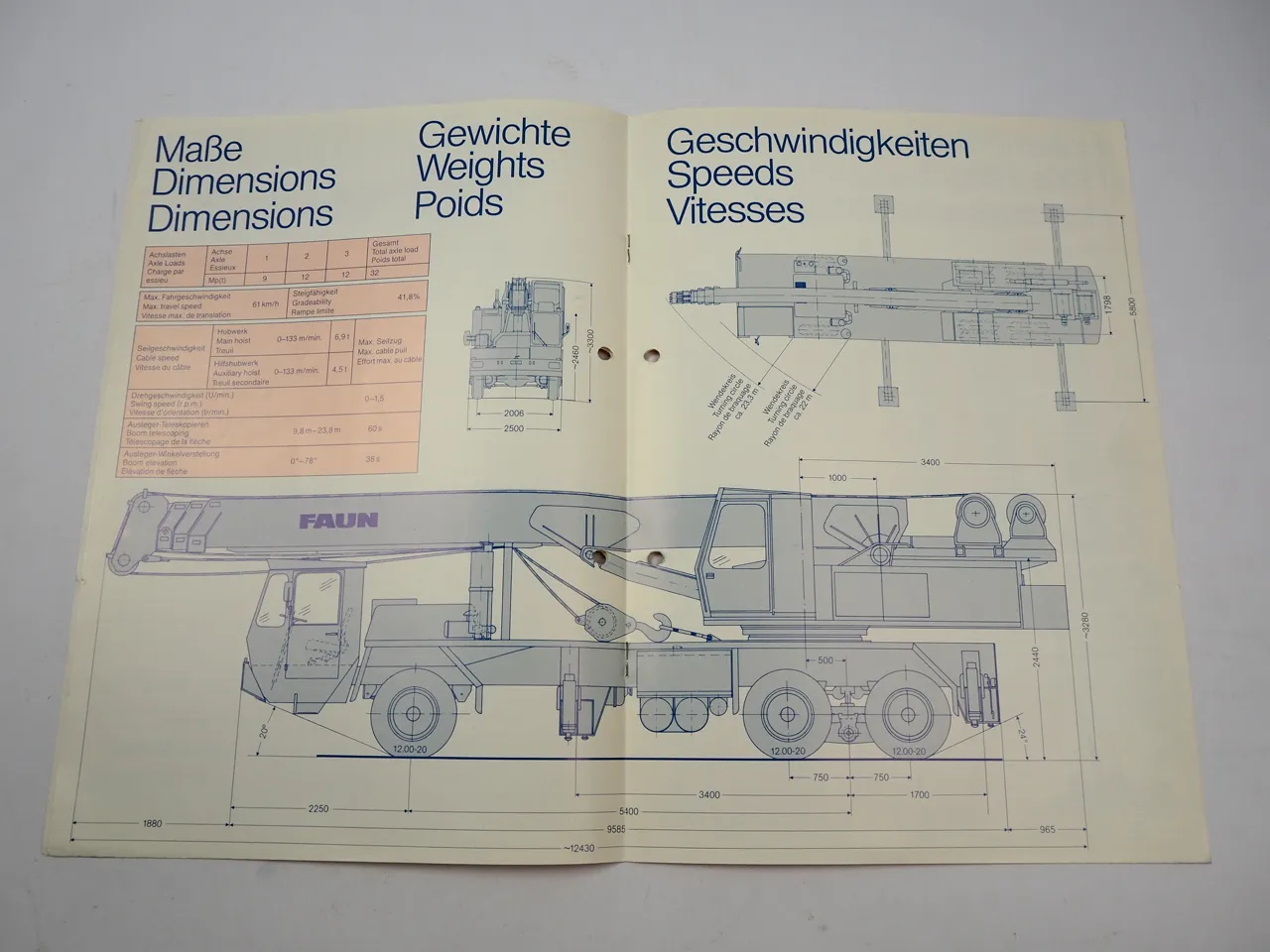 Faun HK035.03 Autokran Mobilkran Hydraulikkran Prospekt Brochure 1982