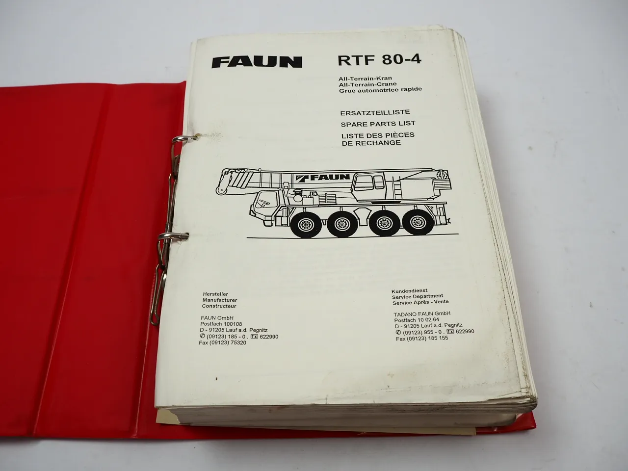 Faun RTF 60-4 Mobilkran Ersatzteilliste Spare Parts List Teil 1 Unterwagen Motor