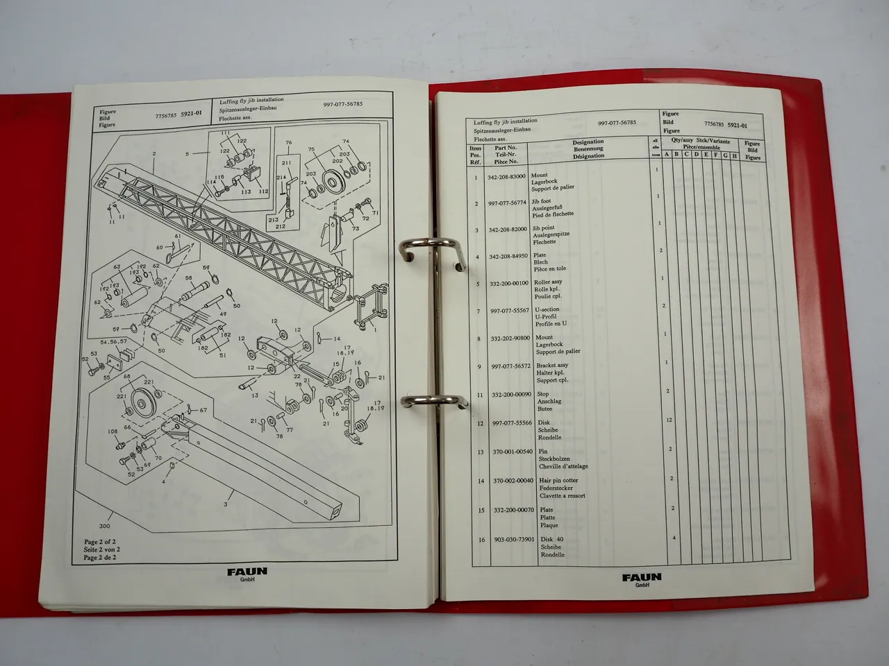 Faun RTF 65-4 Mobilkran Ersatzteilliste Spare Parts List Teil 2 Oberwagen