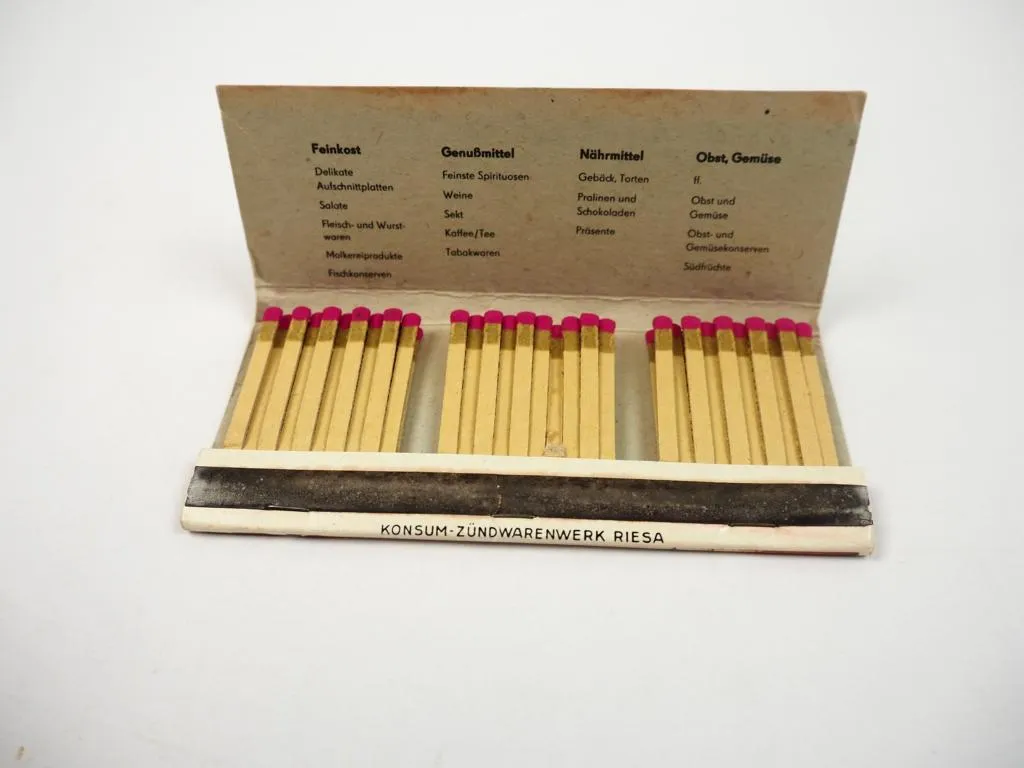 feinkost Halle Saale Große Ulrichstrasse 6 - 8 Streichholzschachtel DDR