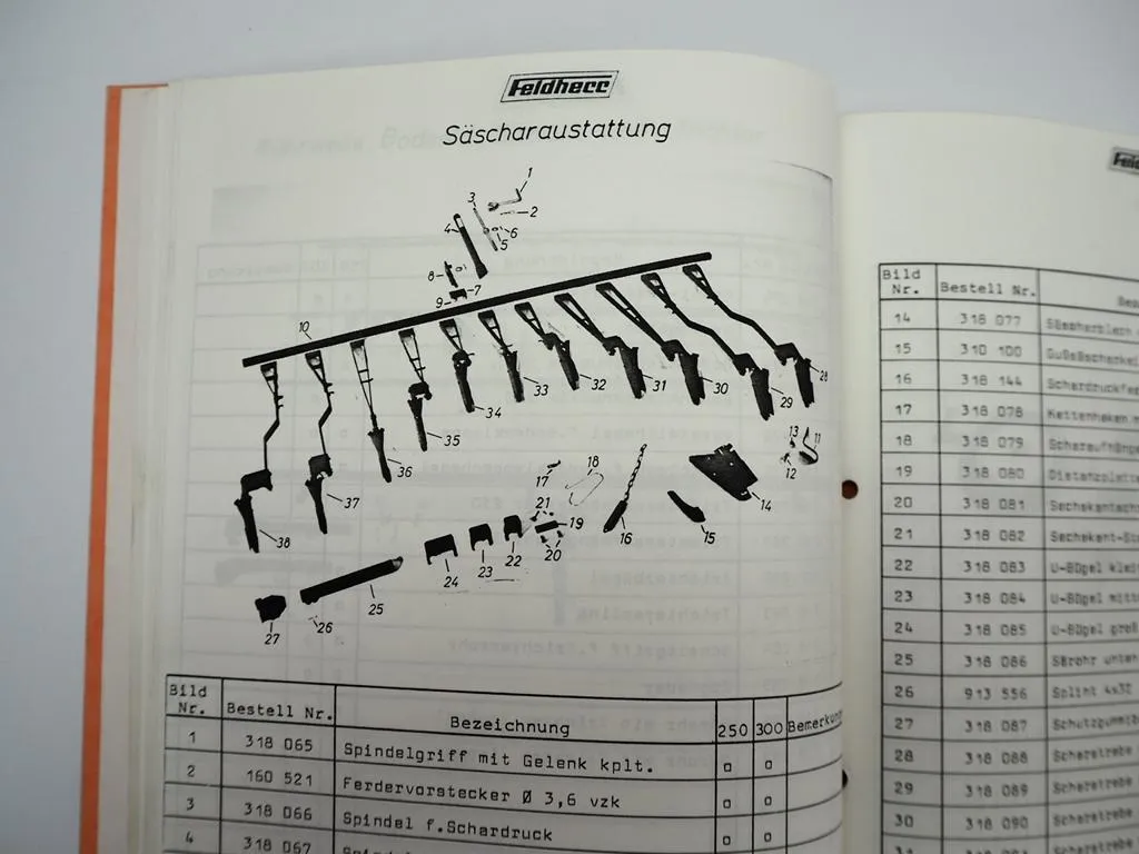 Feldherr DM 250 300 Drillmaschine Betriebsanleitung Ersatzteilliste