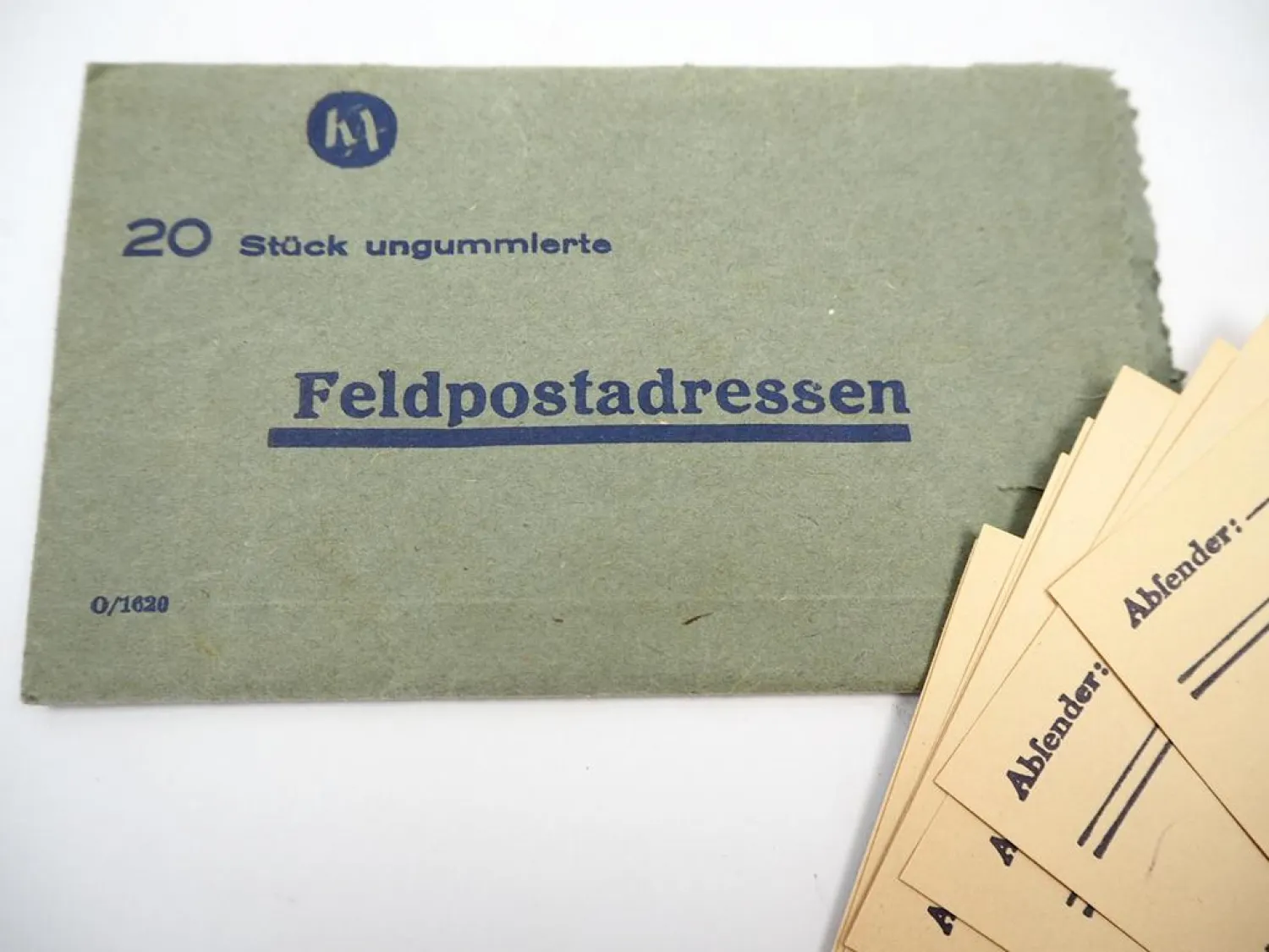 Feldpost Adressen Aufkleber wohl WK2 in original Tüte 18 von 20 Stück vorhanden