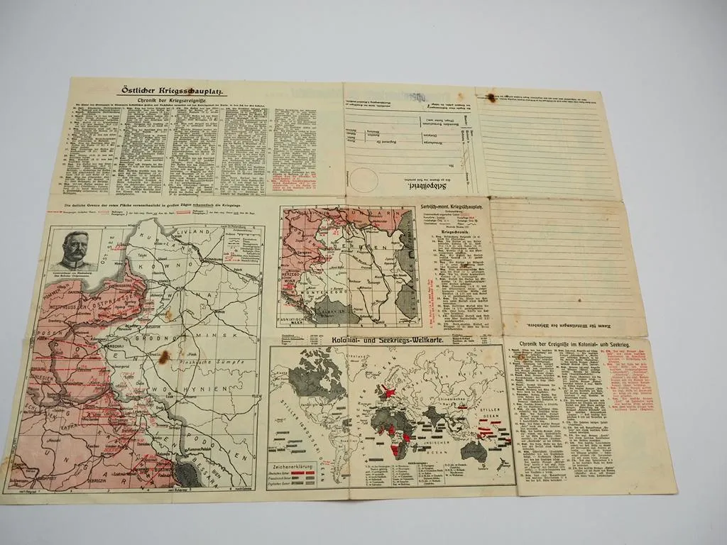 Feldpostbrief Wk1 Kriegsoperationskarte als Feldpost Brief ungelaufen ca. 1915