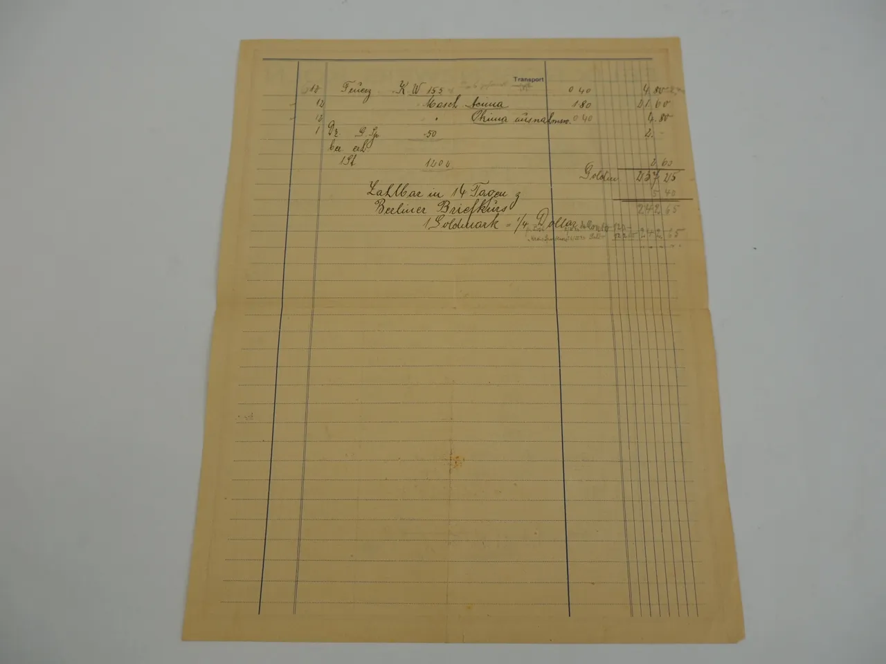 Felix Rosenzweig Köln Pfeifen und Raucherartikel Rechnung 1924