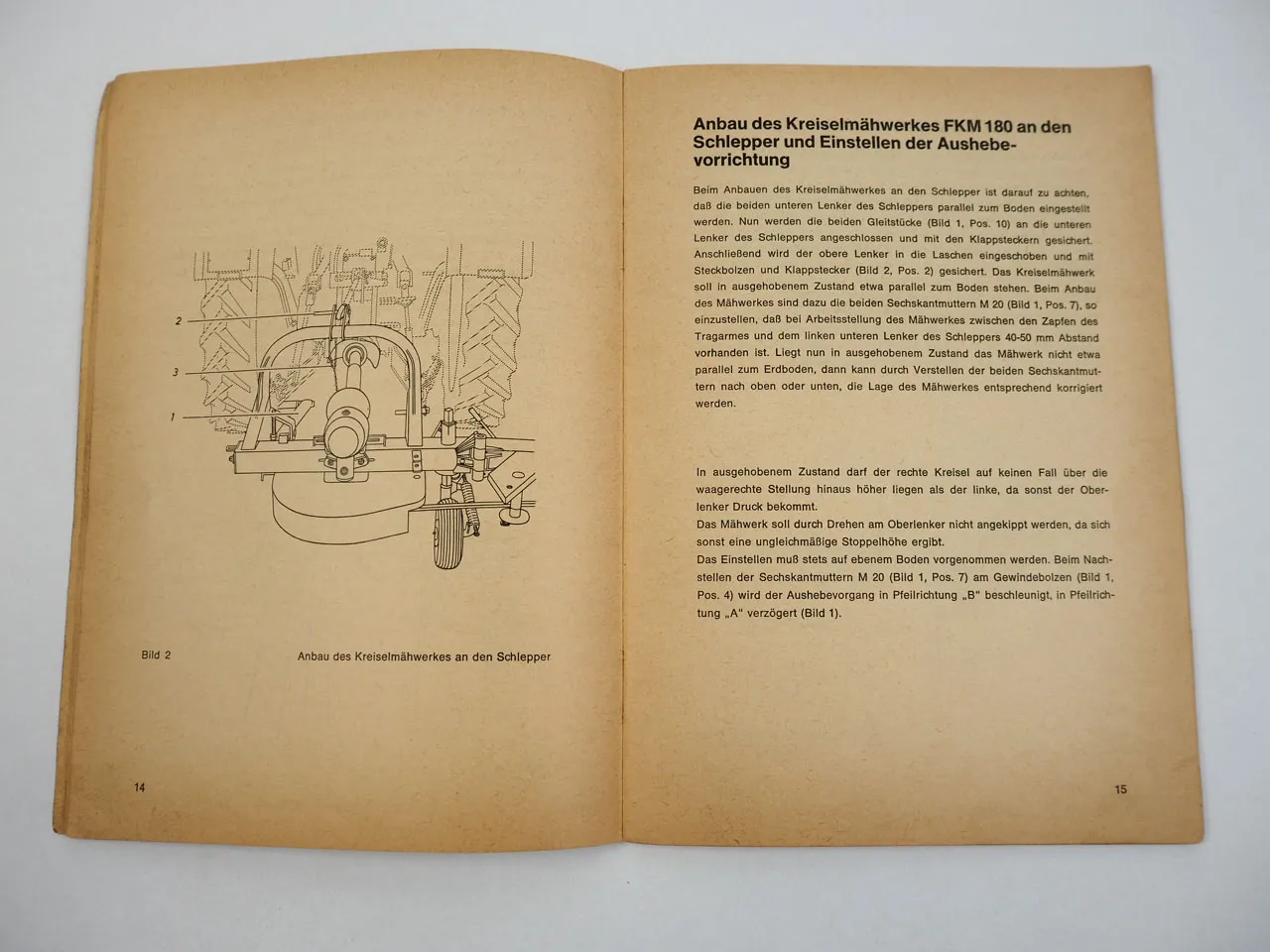 Fella FKM180 Kreiselmähwerk Bedienungsanleitung Ersatzteilliste 1973