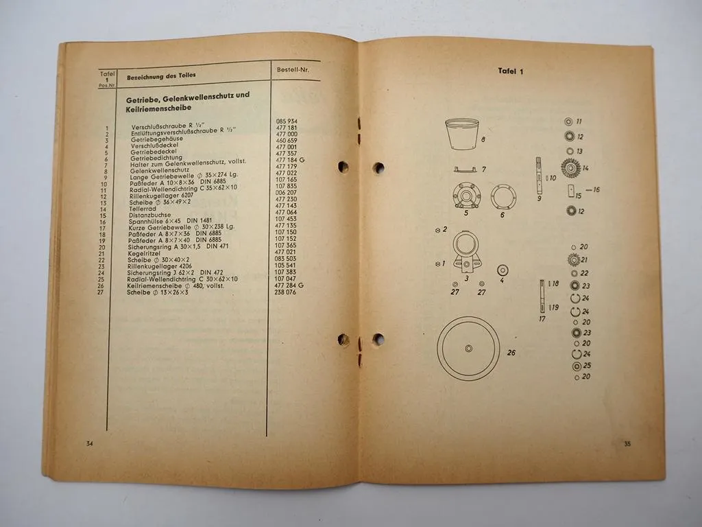 Fella FKM2 Kreiselmähwerk Bedienungsanleitung Ersatzteilliste 1969