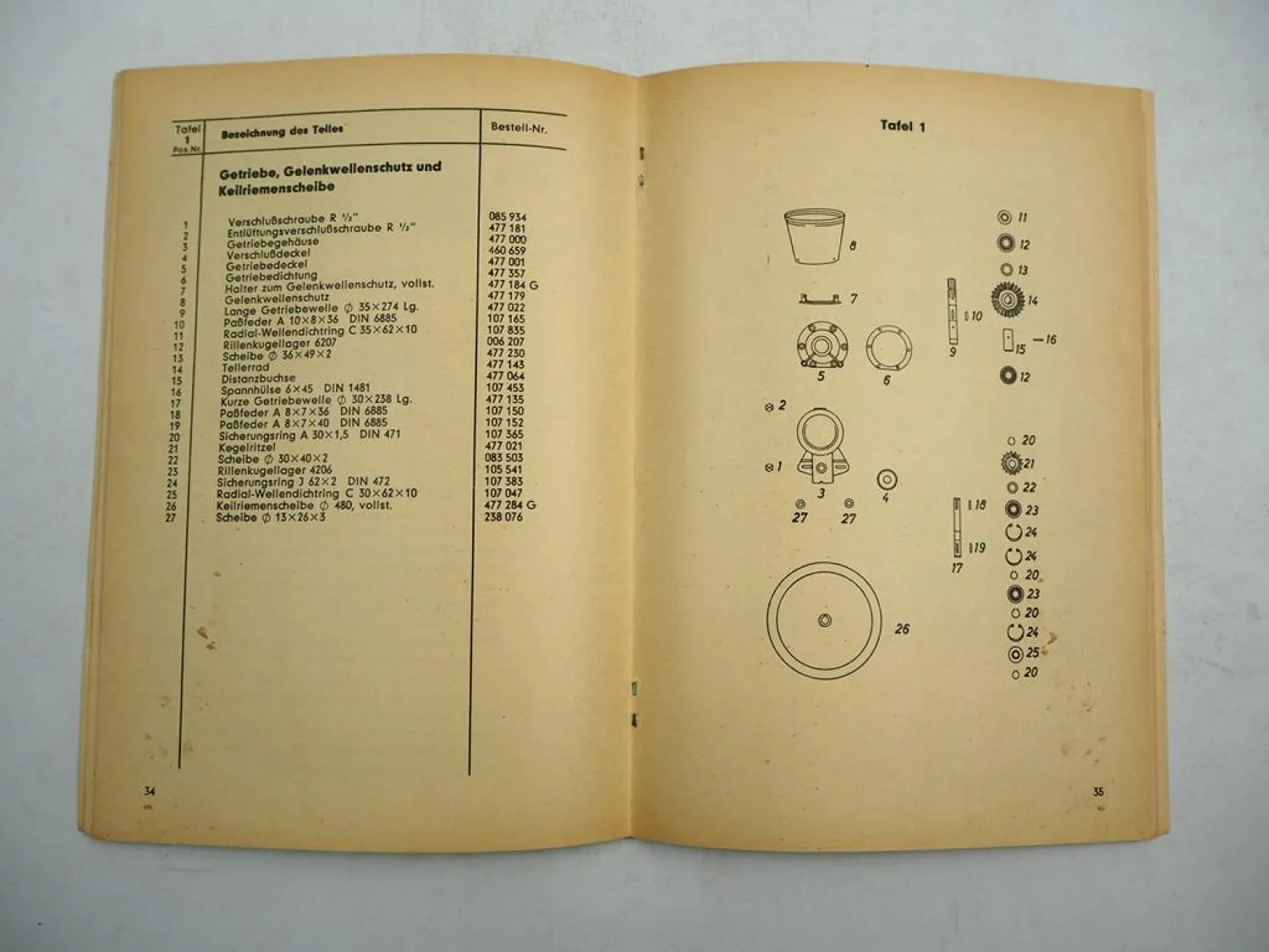 Fella FKM2 Kreiselmähwerk Betriebsanleitung Ersatzteilliste 1970