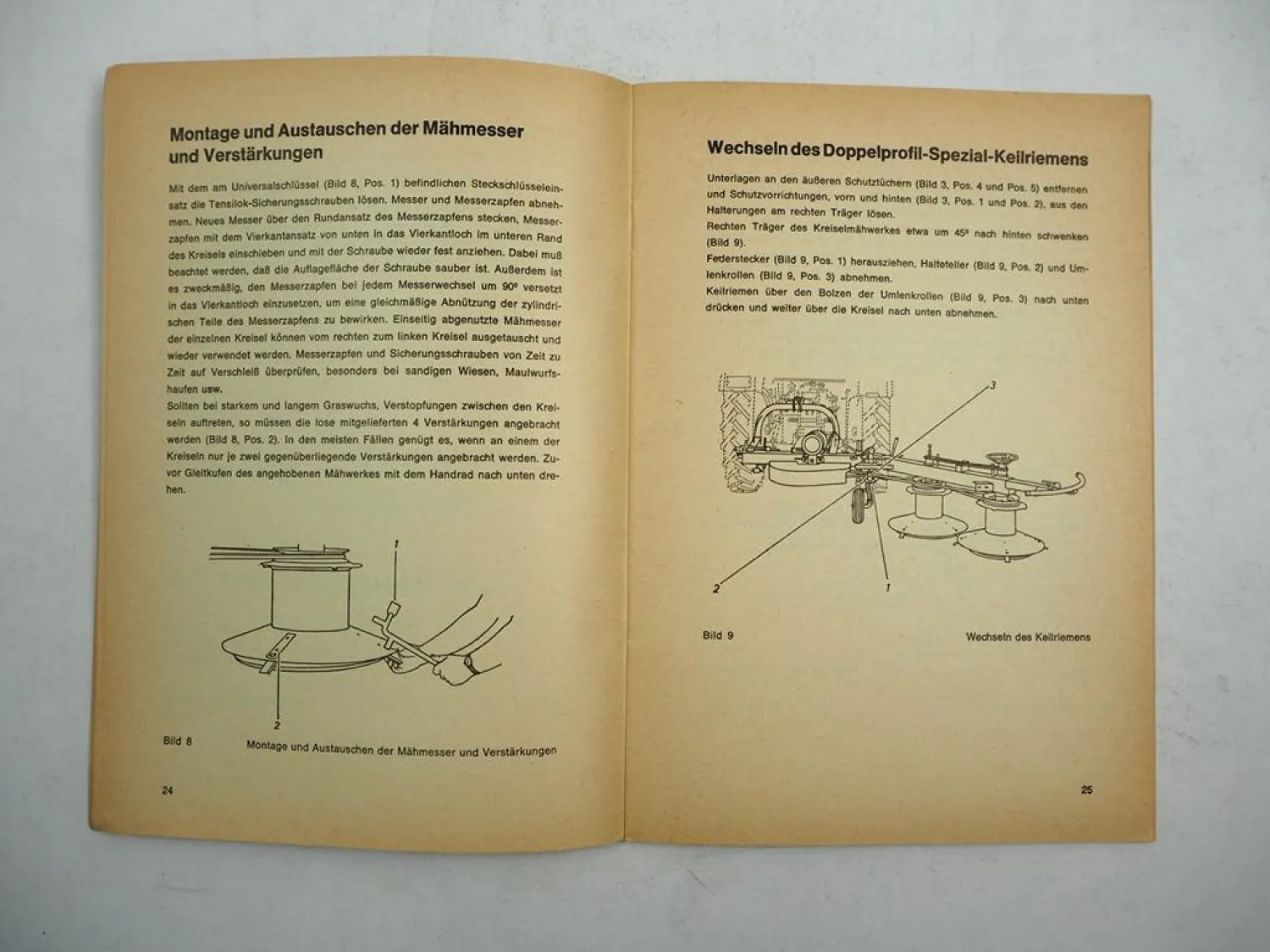 Fella FKM2H Kreiselmähwerk Betriebsanleitung Ersatzteilliste 1973