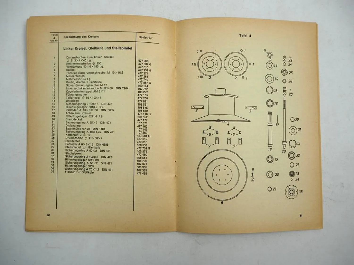 Fella FKM2H Kreiselmähwerk Betriebsanleitung Ersatzteilliste 1973