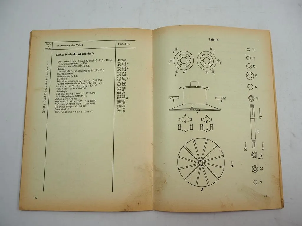 Fella FKM2HS Kreiselmähwerk Bedienungsanleitung Ersatzteilliste 1973