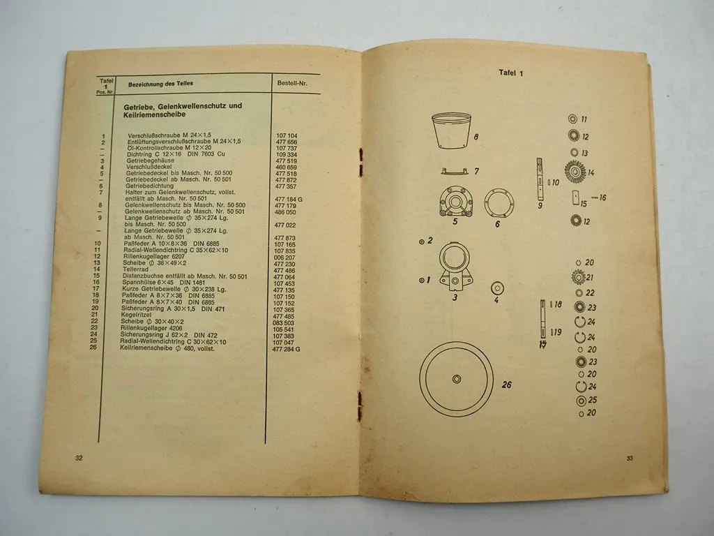 Fella FKM2HS Kreiselmähwerk Betriebsanleitung Ersatzteilliste 1972