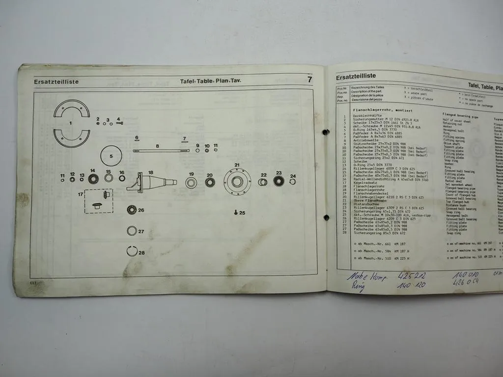 Fella KM 187 225 H Kreiselmähwerk Bedienungsanleitung Ersatzteilliste 1988