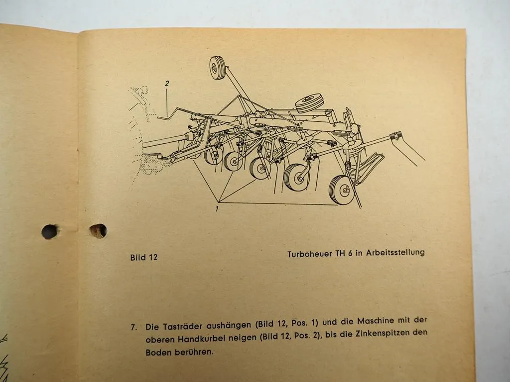 Fella Krüger TH4 TH6 Turboheuer Bedienungsanleitung Ersatzteilliste 1963