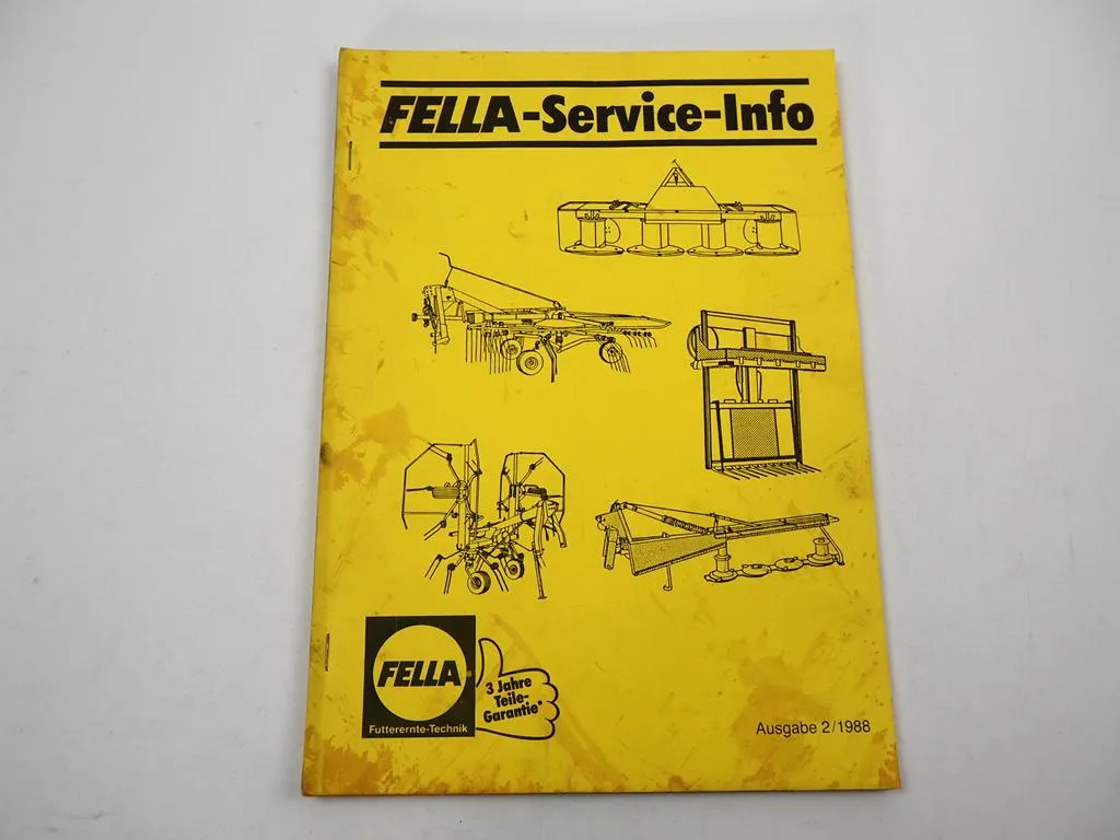Fella Service Info Mähwerke Turboheuer Turboschwader 1988 Schulungshandbuch