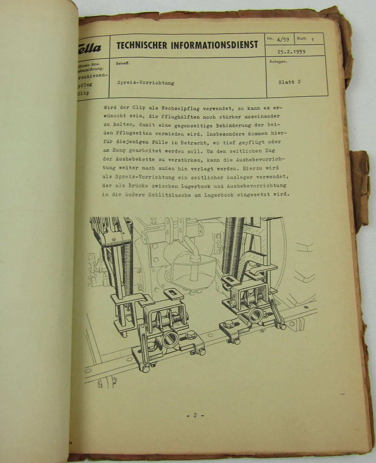 Fella Technischer Informationsdienst Technische Mitteilungen 1956 - 1959